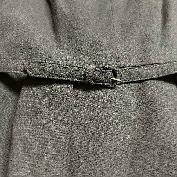 Vintage 1950’s Black Slim Fit Belted Topaz Original Designer Cocktail Dress - Picture 4 of 10